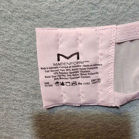 Maidenform Longline Bra Size 36B Soft Cup Bralette Lace Pink - Picture 9 of 9